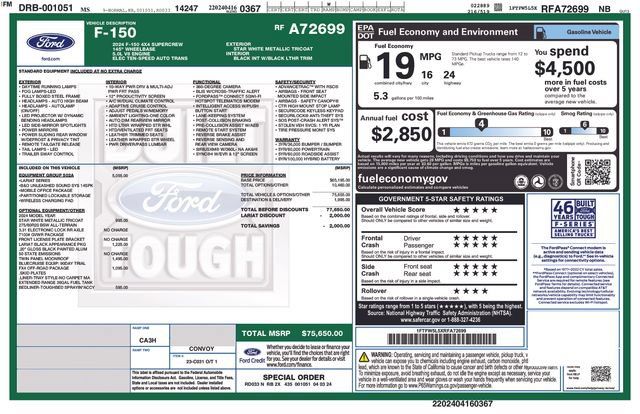 Used 2024 Ford F150 Lariat w/ Equipment Group 502A High AWD/4WD image 10