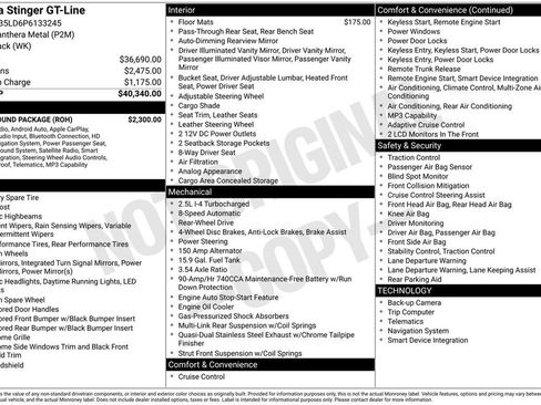 Used 2023 Kia Stinger GT-Line w/ Sun & Sound Package image 26