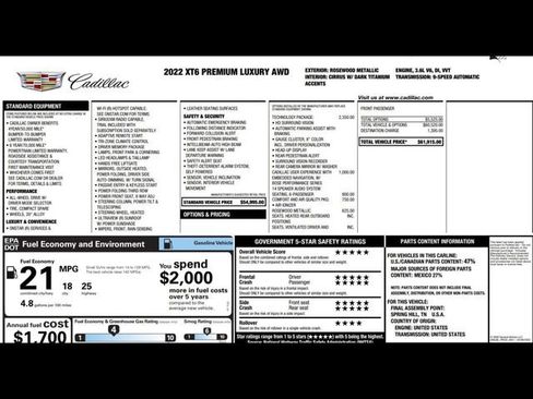 Used 2022 Cadillac XT6 Premium Luxury w/ Technology Package image 3