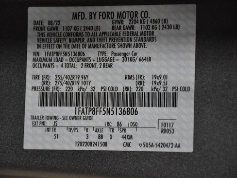 Used 2022 Ford Mustang GT Premium w/ GT Performance Package RWD image 61