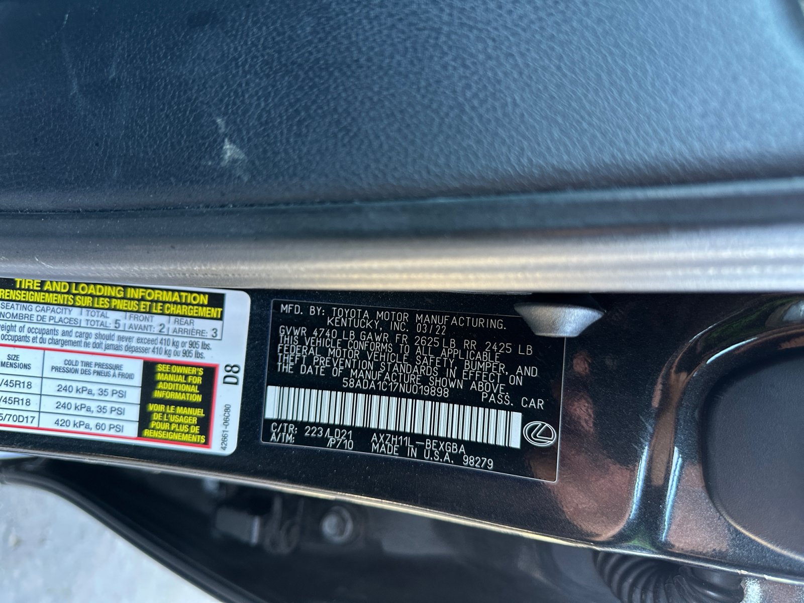 Used 2022 Lexus ES 300h w/ Premium Package FWD image 29
