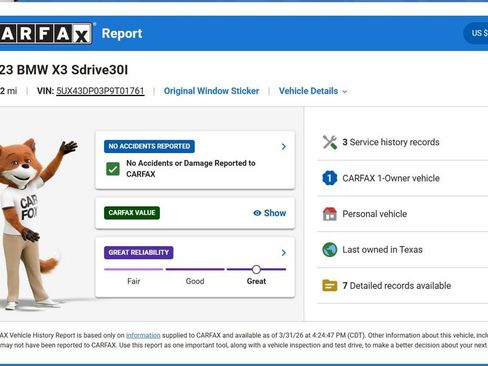 Used 2023 BMW X3 sDrive30i w/ Premium Package image 10