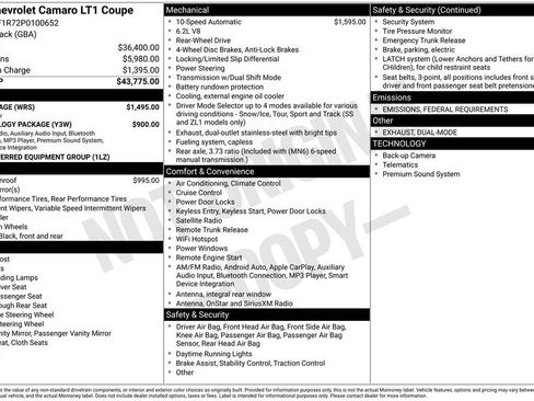 Certified 2023 Chevrolet Camaro LT w/ RS Package image 29