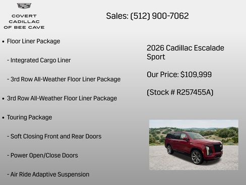 Certified 2026 Cadillac Escalade Sport w/ Touring Package AWD/4WD image 26
