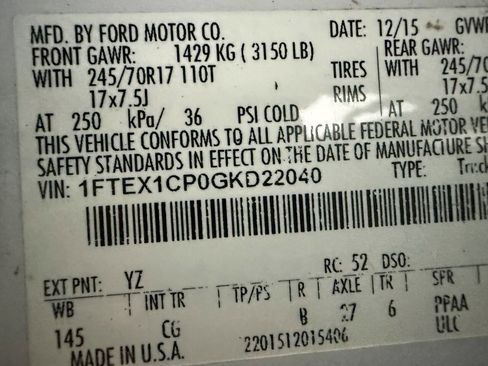 Used 2016 Ford F150 XL w/ Equipment Group 101A Mid RWD image 29