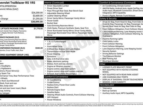 Used 2023 Chevrolet TrailBlazer RS w/ Sun and Liftgate Package image 29