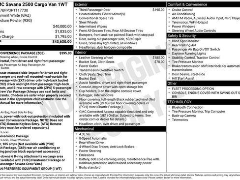 Used 2023 GMC Savana 2500 Work Van w/ Driver Convenience Package image 9