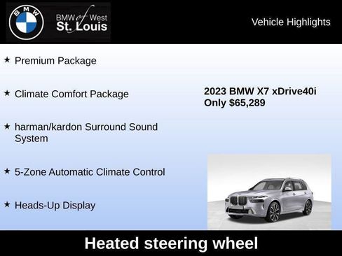 Used 2023 BMW X7 xDrive40i w/ Premium Package image 98