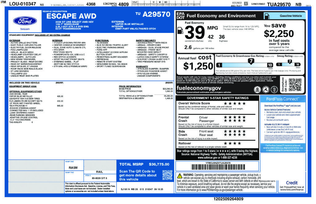 Used 2026 Ford Escape ST-Line Select w/ Tech Pack #1 AWD/4WD image 31