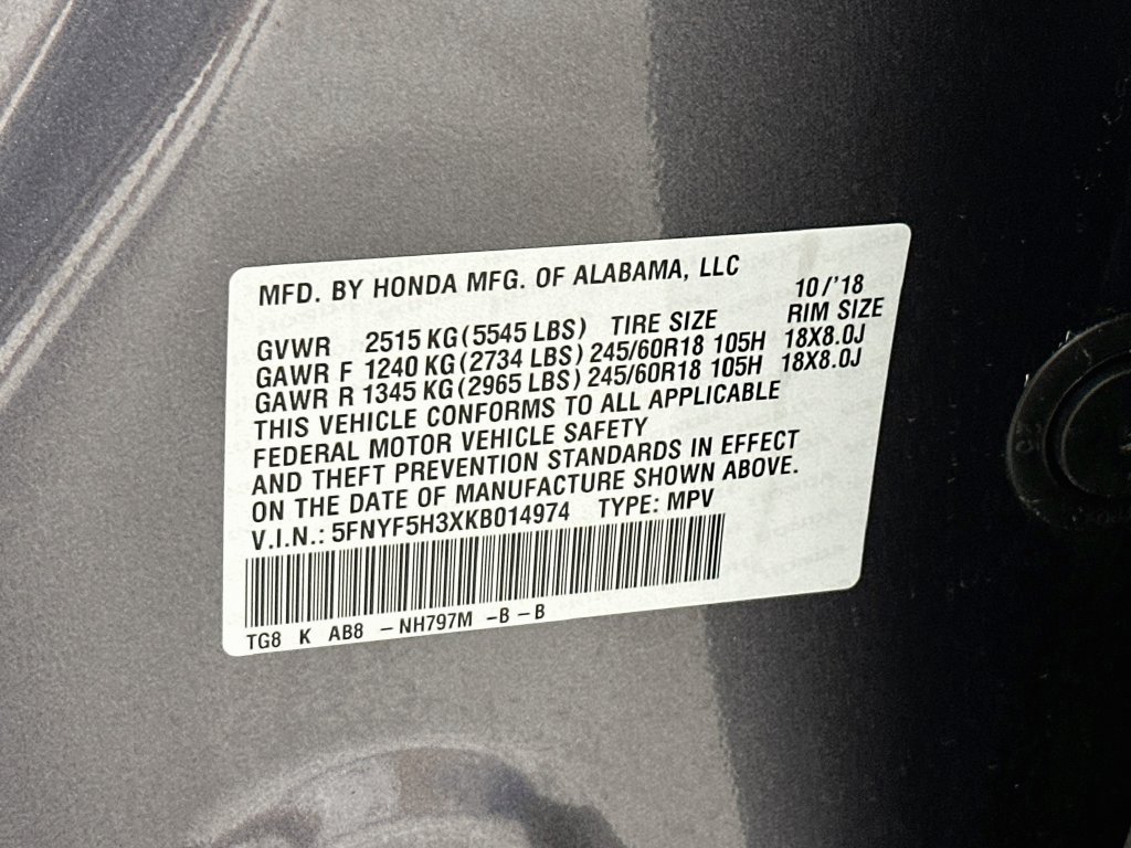 Certified 2019 Honda Pilot EX image 27