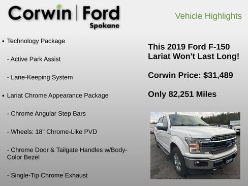 Used 2019 Ford F150 Lariat w/ Equipment Group 502A Luxury image 17