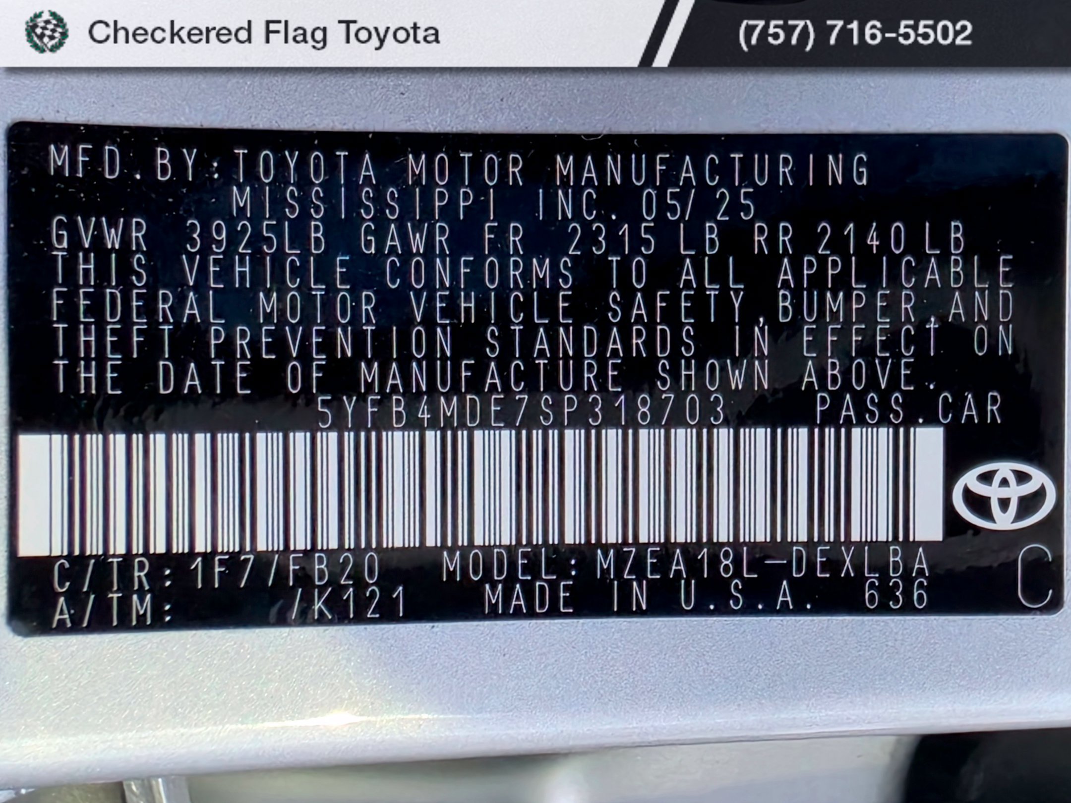 Certified 2025 Toyota Corolla LE w/ LE Premium Package FWD image 20
