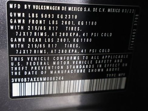 Used 2022 Volkswagen Tiguan S AWD/4WD image 34