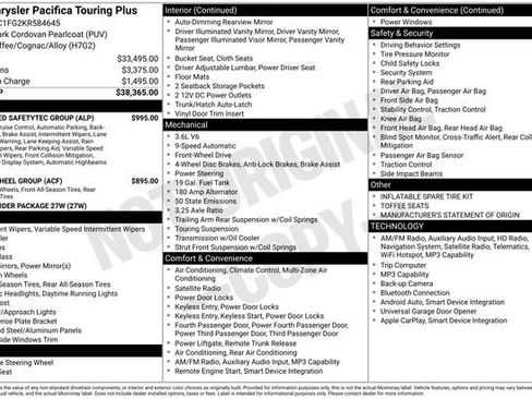 Used 2019 Chrysler Pacifica Touring Plus w/ Advanced Safetytec Group FWD image 2