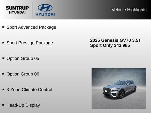 Used 2025 Genesis GV70 3.5T Sport w/ Sport Prestige Package AWD/4WD image 8
