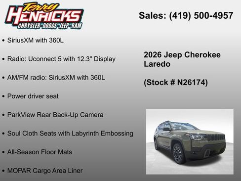 New 2026 Jeep Cherokee Laredo AWD/4WD image 23