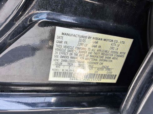 Used 2006 Nissan Altima SE-R w/ (K92) Protection Pkg FWD image 58