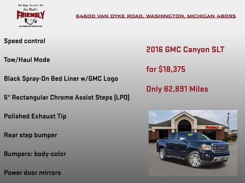 Used 2016 GMC Canyon SLT w/ Driver Alert Package AWD/4WD image 30