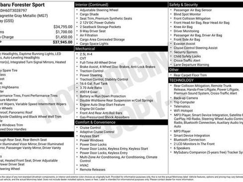 Certified 2026 Subaru Forester Sport AWD/4WD image 34