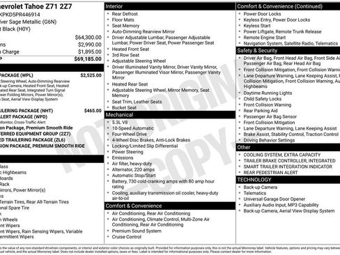 Used 2023 Chevrolet Tahoe Z71 w/ Luxury Package AWD/4WD image 6