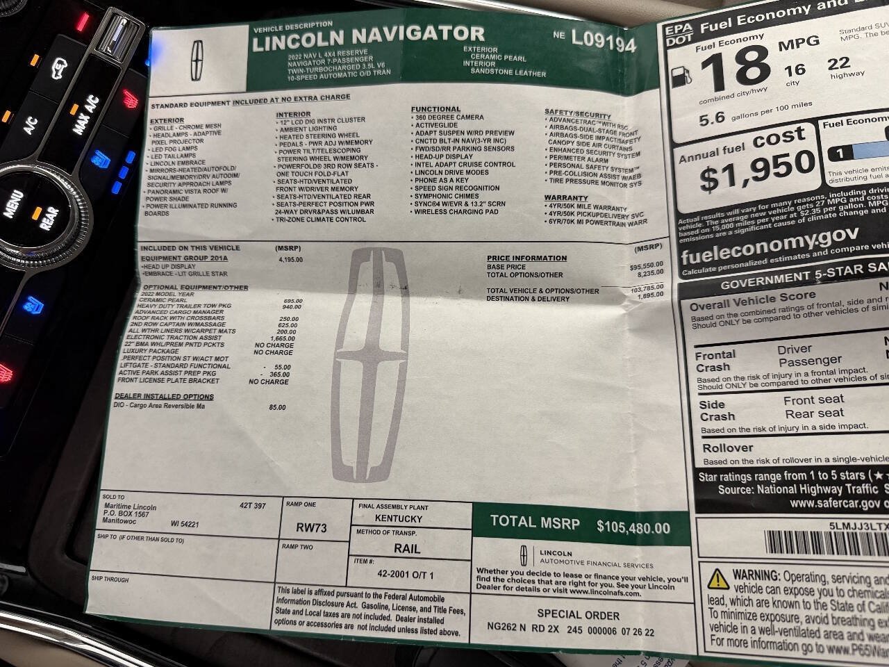 Used 2022 Lincoln Navigator L Reserve AWD/4WD image 65