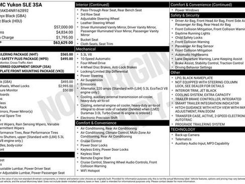 Used 2022 GMC Yukon SLE w/ Max Trailering Package AWD/4WD image 34