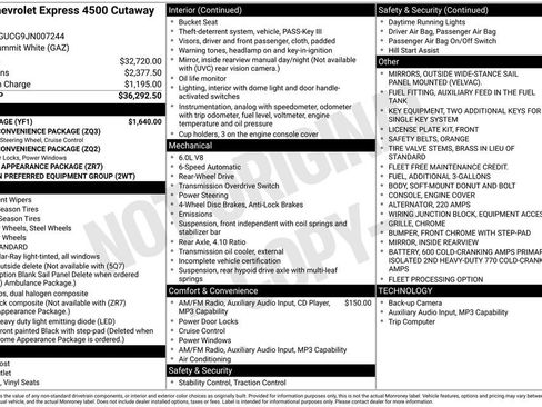 Used 2018 Chevrolet Express 4500 w/ RV Package RWD image 3