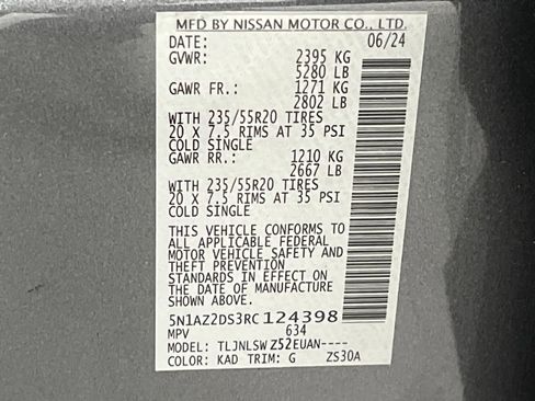 Used 2024 Nissan Murano Platinum w/ Cargo Package image 77