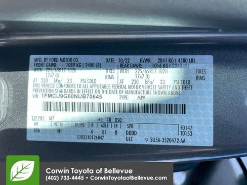Used 2022 Ford Escape SE w/ Convenience Package AWD/4WD image 23