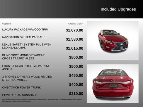 Used 2016 Lexus ES 350 w/ Luxury Package w/Wood Trim FWD image 5