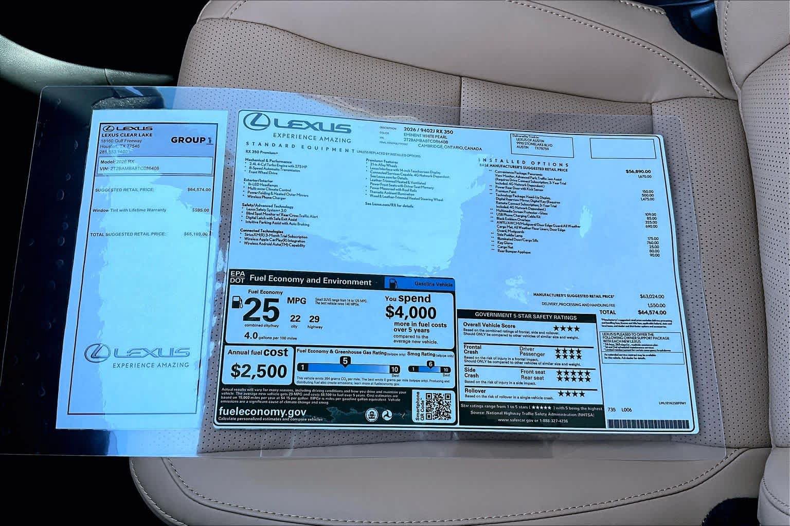 New 2026 Lexus RX 350 Premium Plus w/ Convenience Package FWD image 21