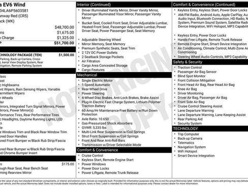 Used 2023 Kia EV6 Wind w/ Wind Technology Package RWD image 2