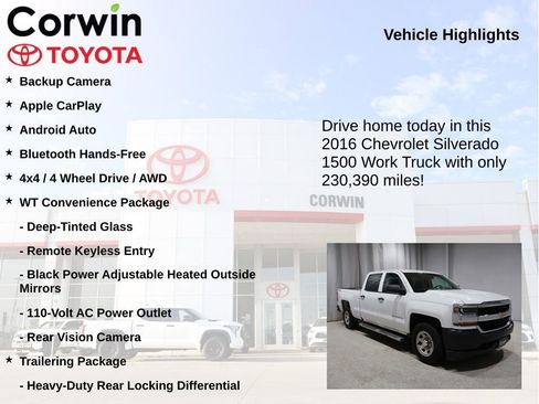 Used 2016 Chevrolet Silverado 1500 W/T w/ Trailering Package image 7