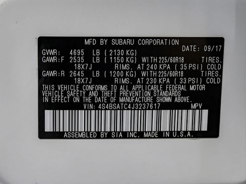 Used 2018 Subaru Outback 2.5i Touring w/ Popular Package #3 image 55