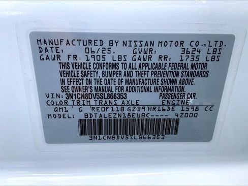 New 2025 Nissan Versa S w/ S Plus Package image 13