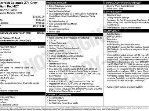 Used 2018 Chevrolet Colorado Z71 AWD/4WD image 34