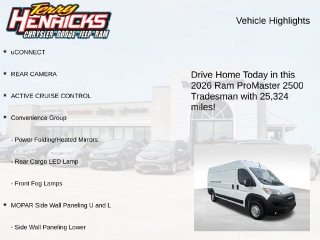 Used 2026 RAM ProMaster 2500 w/ Convenience Group FWD image 4