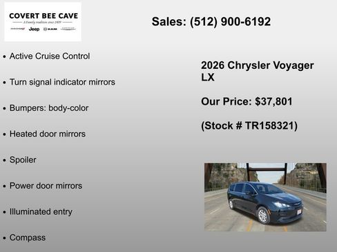 New 2026 Chrysler Voyager LX FWD image 12