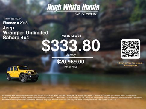 Used 2018 Jeep Wrangler Unlimited Sahara image 3