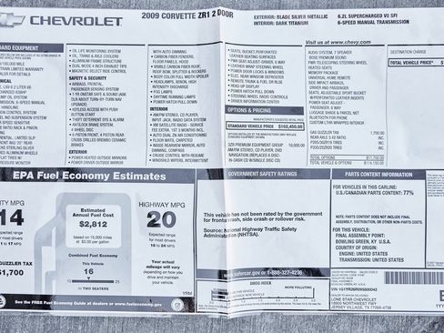 Used 2009 Chevrolet Corvette ZR1 w/ Preferred Equipment Group image 83