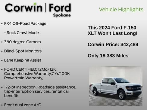 Used 2024 Ford F150 XLT w/ FX4 Off-Road Package image 13