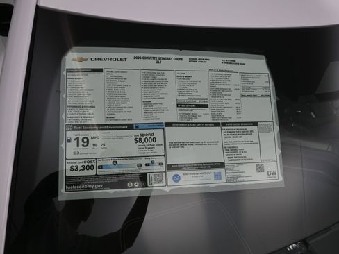 New 2026 Chevrolet Corvette Stingray Preferred Cpe w/ Z51 Performance Package image 24