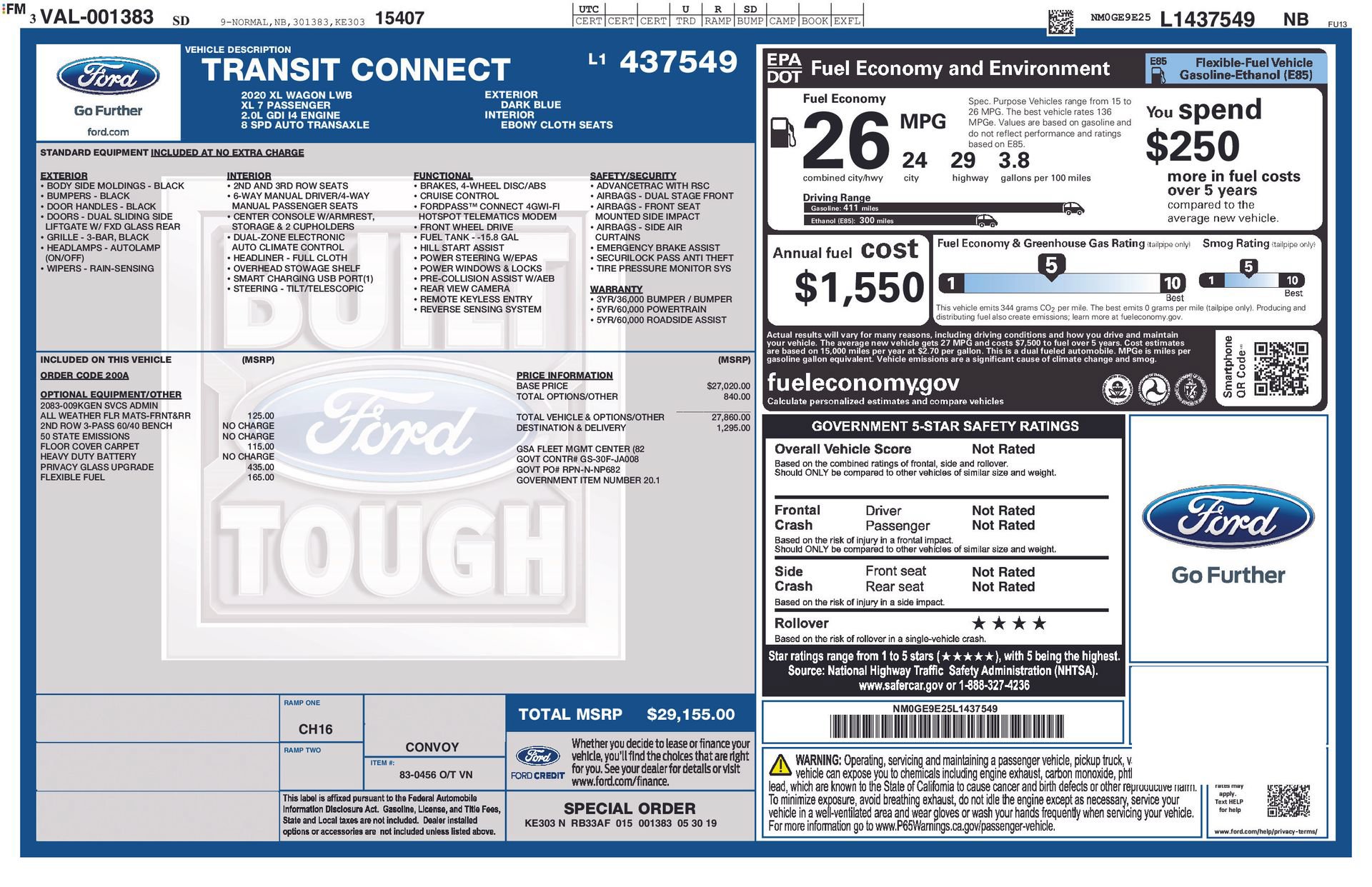 Used 2020 Ford Transit Connect XL FWD image 3