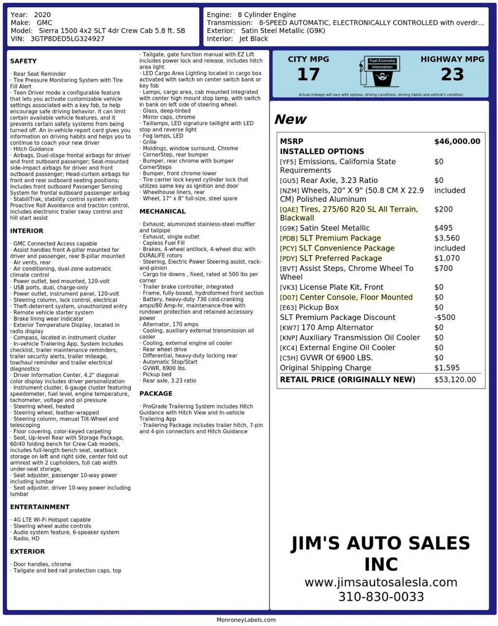 Used 2020 GMC Sierra 1500 SLT w/ SLT Premium Package RWD image 10