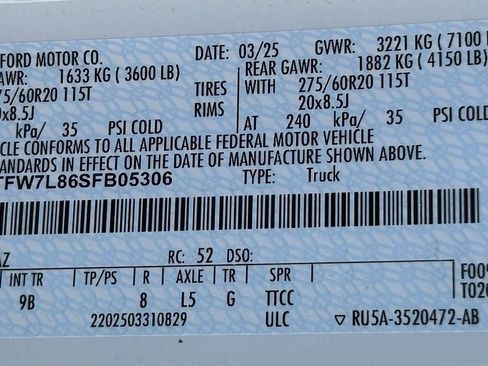 New 2025 Ford F150 Platinum w/ Equipment Group 702A High image 64