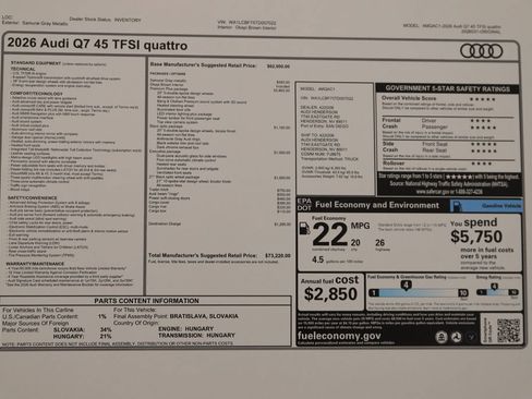 New 2026 Audi Q7 2.0T Premium Plus AWD/4WD image 32