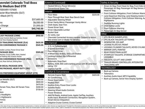 Certified 2024 Chevrolet Colorado Trail Boss w/ Technology Package AWD/4WD image 33