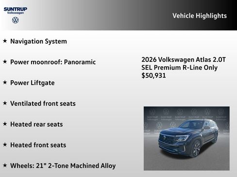 New 2026 Volkswagen Atlas SEL Premium R-Line AWD/4WD image 7