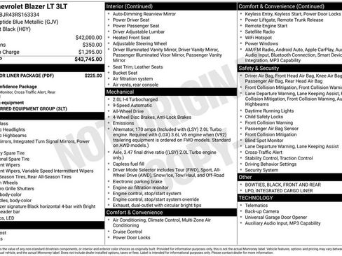 Used 2024 Chevrolet Blazer LT w/ LPO, Floor Liner Package image 5