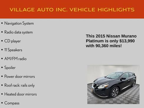 Used 2015 Nissan Murano Platinum w/ Platinum Technology Package AWD/4WD image 14